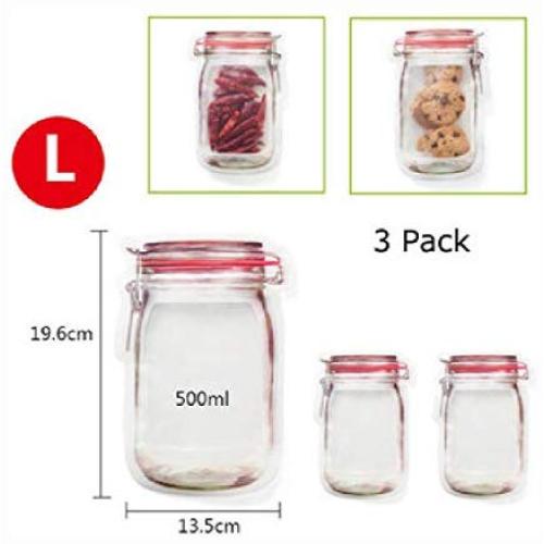 PROGLEAM Storage & Organization, Food Storage Preserving Bag Mason Bottle Jars Children Biscuit Snack Container, L