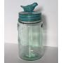 Glory & Grace Rustic French Garden Aqua Bird Mason Jar Storage Canister