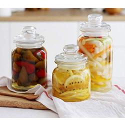 Sealed Glass Bottle Food Grains Storage Jar Moisture-proof Honey Jam Coffee Seal Storage Cans DELICATEWNN (Capacity : 1350ml2)