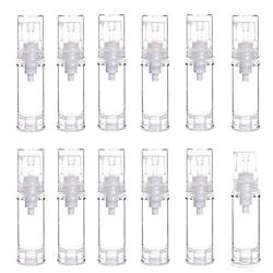 ConStore 12pcs Plastic Vacuum Pump Press Bottles Empty Airless Lotion Bottle Refillable Cosmetic Storage Container Vial Jars Portable Travel Cream Lotion Container Pot (5ml)