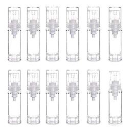 ConStore 12pcs Plastic Vacuum Pump Press Bottles Empty Airless Lotion Bottle Refillable Cosmetic Storage Container Vial Jars Portable Travel Cream Lotion Container Pot (5ml)