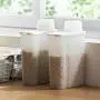HOMELUNY Set of 4 Cereal Airtight Jars Home Storage Containers Kitchen Storage Jars Large Food Plastic Jars White for Candy, Cookie, Rice, Sugar,Flour,Snacks Keeping Food Dry & Fresh HOMELUNY Set of 4 Cereal Airtight Jars Home Storage Containers Kitchen Storage Jars Large Food Plastic Jars White for Candy, Cookie, Rice, Sugar,Flour,Snacks Keeping Food Dry & Fresh