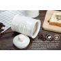 Canisters Sets for the Kitchen, Safer and Healthier Ceramic Kitchen Canisters set of 3 for Saving Coffee Tea Sugar Jars with Airtight Lids White Canister Food Storage jars TAWCHES TC001(A White 3pcs)