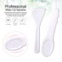 Cosmetic Spatulas, YGDZ 140pcs Disposable Spatula Makeup Frosted Tip Curved Facial Cream Mask Spatulas, White