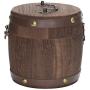 Sdoveb Wooden Barrel Canister Storage Caddy for Tea Leaf Flour Coffee Bean (Khaki)