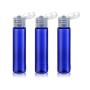 12PCS 30ML/1oz Empty Plastic Portable Flat Shoulder Flip Cap Bottles Cosmetic Dispenser Jar Travel Bottle For Essential Oil Toner Lotion Shampoo Perfume (Blue)