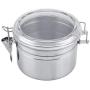 ENCOCO Stainless Steel Airtight Canister Sealed Storage Jar Tank with Clear Lid Vacuum Sealed Storage Jar for Sugar Tea Coffee Bean