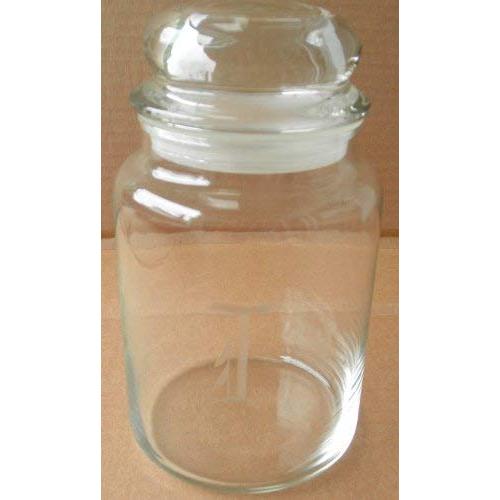 Glass Kitchen Storage Glass Jar Container with &quotT" Monogram