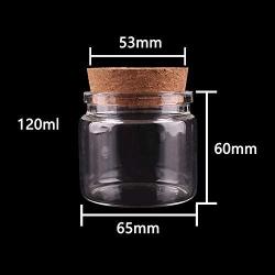 12pcs 656053mm 120ml Transparent Glass Bottles With Cork Stopper Empty Spice Food Nuts Storage Bottles Jars Gift Crafts Vials