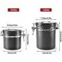 Edelstahl Kaffeebehälter, 1,4L, Luftdichter Behälter mit Datenerfassung, Kaffee-Dose, Vakuumverpackt, mit CO2-Freigabeloch, Schwarz