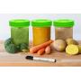Nellam Baby Food Storage Containers - Leakproof, Airtight, Glass Jars for Freezing & Homemade Babyfood Prep - Reusable, BPA Free, Microwave & Freezer Safe (8x8oz, Green)