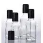 3er Satz 20 ml Klare Glas-Leerrohre mit Edelstahl-Rollenball und schwarzem Deckel für Essenzen, Parfüm, Augenpflege-Flüssigkeit, Kosmetikbehälter, Dosierspender, Probenflaschen.