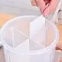 PSFS Cereal Dispenser mit Doppeldeckel Trockenlebens Trocken Getreide Dose Plastik Lagerung Küchentisch Belüftet Lebensmittelbehälter Getreidespeicher geteilte versiegelte (Weiß, S)