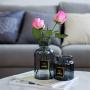 Nordic Chic Glass Gray Storage Jar Bottle Scandinavian European Transparent Desk Storage Bottle Organizer Flower Container Decor Large Glass Storage Containers With Lids