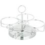 Removable and easy to clean with cover Seasoning b Seasoning Box Set Stainless Steel Rack With 4 Spice Jars Kitchen Supplies Storage Container Pots Condiment Serving Bowls With Serving Spools (Stainle