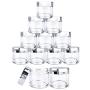 Beauticom 12 Pieces 30G/30ML(1 Oz) Round Clear Jars with Metallic SILVER Flat Top Lids for Herbs, Spices, Loose Leaf Teas, Coffee & Other Foods- BPA Free