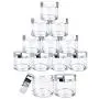 Beauticom 12er Set Runde Klare Glasbehälter (30g/30ml) mit Silberfarbenen Flachdeckeln für Kräuter, Gewürze, Kräutertee, Kaffee & andere Lebensmittel – BPA-frei
