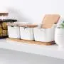 TNKML Ceramic Seasoning Jar Seasoning Box Home Ceramic Cruet With Spoon Kitchen Sugar Salt Storage Box Seasoning Jar Tool Spice Container-Two