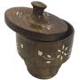 GD Handmade Wooden Sugar Bowl with Lid Small Sugar Bowl Unique Server Wood Sugar Salt Pepper Storage Jar Seasoning Pot Sauce Tanks Kitchenware for Kitchen Restaurant Eco-Friendly Kitchen Utensils