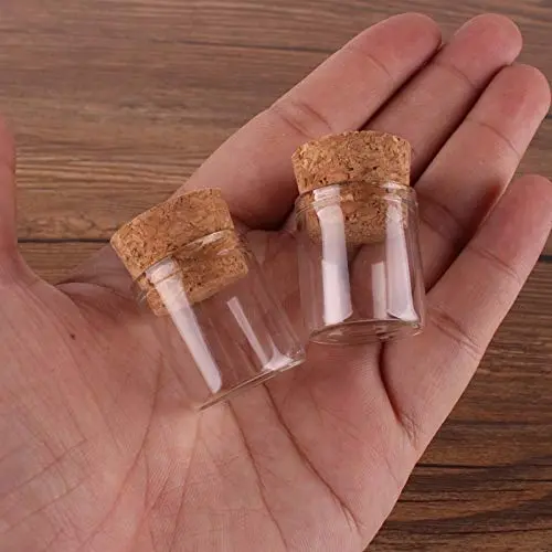 Glasbehälter & Flaschen | 100 Stück 4ml Teströhrchen mit Korkstopfen, kleine Behälter für Gewürze, Glasflaschen für DIY-Basteln | von HUDITOOLS | 1 PC