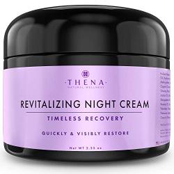 Thena Night Cream Best Anti Aging Wrinkle Face Cream With Vitamin A (Retinol) E & C Hyaluronic Acid Regenerating Collagen For Women & Men