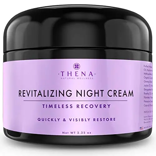 Thena Nachtcreme – Beste Anti-Aging-Wirkstoffcreme gegen Falten mit Vitamin A (Retinol) E & C Hyaluronsäure zur Kollagenregeneration für Damen & Herren