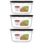 Rubbermaid Premier Food Storage Container, 5 Cup, Grey (3 Pack)