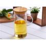 1PC 500ml Anti Leak Oil Pots Glass Condiment Bottles Sealed Sauce Vinegar Pot Bottle Storage Jar With Bamboo Lid