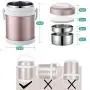 ZL-CHUFANG Edelstahl Lunchbox, wasserdicht, tragbar, Bento Box, isolierte Speicherthermosenbehälter, Lebensmittelbehälter für Schule, Picknick, Büro, draußen. Genießen Sie ein heißes Mittagessen unterwegs.
