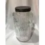 Vintage Ribbed Glass Coffee Canister with Metal Lid (8" x 4.5") Vintage Ribbed Glass Coffee Canister with Metal Lid (8" x 4.5")