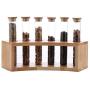 ALXDR Glass Food Storage Jars with Airtight Seal Wood Lid and Sturdy Base, Test Tube Rack for Storage Or Display Coffee Beans, Grains,Tea, Sweets, Flower