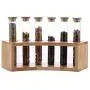 ALXDR Glass Food Storage Jars with Airtight Seal Wood Lid and Sturdy Base, Test Tube Rack for Storage Or Display Coffee Beans, Grains,Tea, Sweets, Flower ALXDR Glass Food Storage Jars with Airtight Seal Wood Lid and Sturdy Base, Test Tube Rack for Storage Or Display Coffee Beans, Grains,Tea, Sweets, Flower