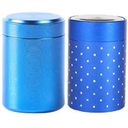 joyMerit 2 Pack of Food Storage Canister with Airtight Wooden Lid - Metal Food Storage Canister, Food Storage Jar for Coffee, Sugar, Tea, Spice and More
