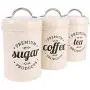 Hot Sale X021B Lvory White Set of 3 Metal Food Storage Tin Canister/Jar with Lid Hot Sale X021B Lvory White Set of 3 Metal Food Storage Tin Canister/Jar with Lid