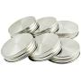 Jiangxinshenghuo 6pcs Storage Jar Lids Air Tight Rust Resistant Stainless Steel Wide Mouth Jar Caps with Silicone Seals