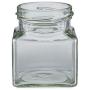 4 oz Clear Glass Square Jars (Gold Metal Lug Cap) Case 12 by Berlin Packaging