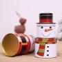 Ozzptuu Three-Layer Iron Christmas Candy Storage Jar Removable Santa Snowman Sugar Candy Case Box for Christmas Gift Decoration (Snowman)