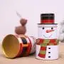 Bocal en Fer à Trois Couches pour Confettis/Bonbons de Noël, Removible, avec Père Noël et Bonhomme de Neige, Boîte de Rangement Cadeau de Noël (Bonhomme de Neige)