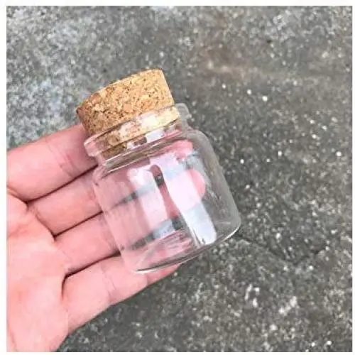 Glasflaschen mit 475033mm Kapazität, 50ml, mit Korken – Kleine, transparente Mini-Glasampullen & -gefäße, 12 Stück/Los