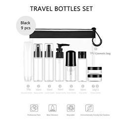 Travel Bottles Set for Toiletries (Max. 1.7 Oz) Travel Size Container With Toiletry Bag Holiday Dispenser for Liquid Cosmetic (BPA Free)