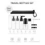 Reisegläser-Set für Kosmetik (Max. 45 ml) Reise-Set mit Toilettentasche, Feuchttuchspender für Flüssige Kosmetik (BPA-frei)