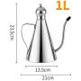 Jzenzero Olive Oil Vinegar Dispenser Jar Stainless Steel Seasoning Pot Container Kitchen Storage Bottles