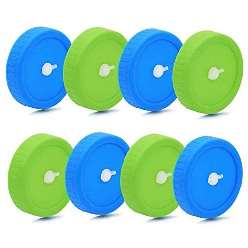 Xigeapg 8Pcs Wide Mouth Mason Jar Lids with Straw Hole for Ball & Kerr Mason Jar, Great for Drinking & Food Storage