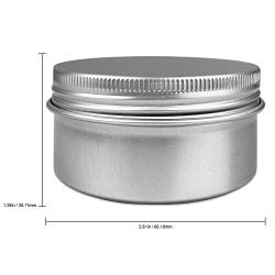 80g/80ml (12 Pieces) Silver Aluminum Tin Storage Jar Containers with Screw top Lids