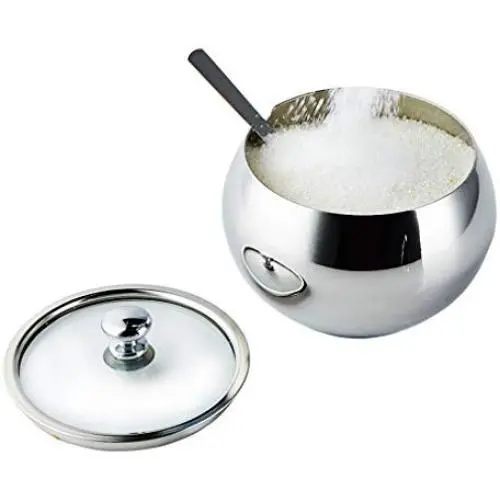 SAYEEC Stainless Steel Condiment Jars with Lids Spoon Seasoning Containers Spice Jar Salt Pepper Sugar Storage Organizers SAYEEC Stainless Steel Condiment Jars with Lids Spoon Seasoning Containers Spice Jar Salt Pepper Sugar Storage Organizers