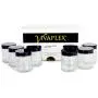 Bouteilles en verre rond, 8 oz (237 ml), Clear, Vivaplex, avec couvercles noirs - Pack de 8 Bouteilles en verre rond, 8 oz (237 ml), Clear, Vivaplex, avec couvercles noirs - Pack de 8