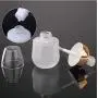 2 STÜCKE 30ml/1oz Hochwertige Leere Refillbare Frostgetönte Glas-Pumpflasche Kosmetikbehälter Packungsglas Flasche mit Klarem Deckel für Lotion Emulsion Gesichtsserum Goldrand