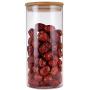 Kitchen Food Storage Jar Airtight Food Storage Storage Jar PACK OF 2， Transparent Borosilicate Glass Jar Bamboo Wood Lid Tea Can (pack Of 2) 1200ml
