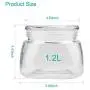 Half Gallon Glass Storage Jar (1.2 Quart) - Wide Mouth,Glass Lid, USDA Approved BPA-Free Dishwasher Safe Canning Jar for Fermenting, Sun Tea, Kombucha, Dry Food Storage, Clear(Pack of 4)