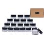 Pinklife 5g Glass Jar Cosmetic Containers 19 pcs Refillable Round Makeup Pots Lip Blam Cream Sample Jars Bottles With Black Lids